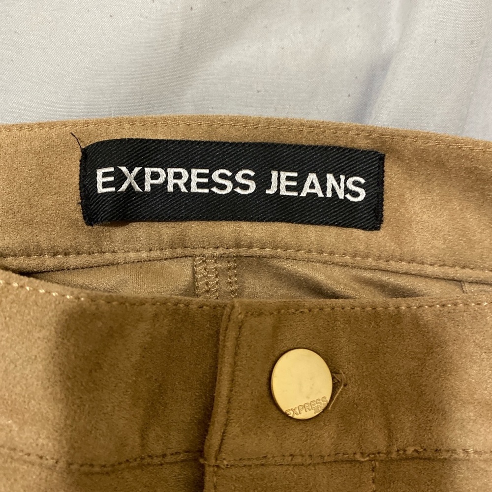 Express High Rise Soft Suede A-Line Button Up Ski… - image 4